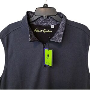 Robert Graham Iron Skull 3XL Charcoal 1/4 Zip  Golf Vest‎ Clubhouse NWT $188